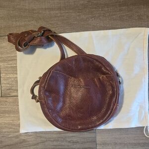 Portland Leather Brown Leather Crossbody Bag with dust cover
